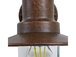 Lindby Wandleuchte Außen Laterne Eloretta 10025908 Spritzwassergeschützt Landhaus Vintage Rustikal in Braun aus Metall 1-flammig E27* Laternen