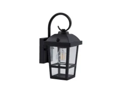 Lindby Wandleuchte Außen Laterne Eloane 10025926 Spritzwassergeschützt Modern in Schwarz aus Edelstahl 1-flammig E27* Laternen