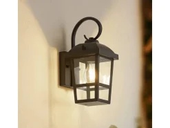 Lindby Wandleuchte Außen Laterne Eloane 10025926 Spritzwassergeschützt Modern in Schwarz aus Edelstahl 1-flammig E27* Laternen