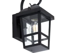 Lindby Wandleuchte Außen Laterne Eloane 10025926 Spritzwassergeschützt Modern in Schwarz aus Edelstahl 1-flammig E27* Laternen