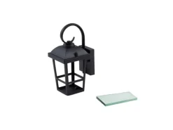 Lindby Wandleuchte Außen Laterne Eloane 10025926 Spritzwassergeschützt Modern in Schwarz aus Edelstahl 1-flammig E27* Laternen