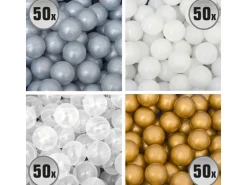 LittleTom Bällebadbälle Ø 5.5 cm 200 Stück Gold Grau Weiß Transparent* Ostern