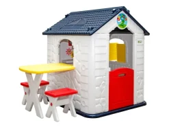 LittleTom Garten-Kinderspielhaus mit Tisch und zwei Stühlen* Stühle