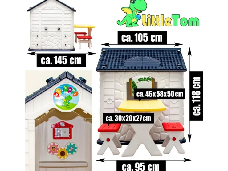 LittleTom Garten-Kinderspielhaus mit Tisch und zwei Stühlen* Stühle