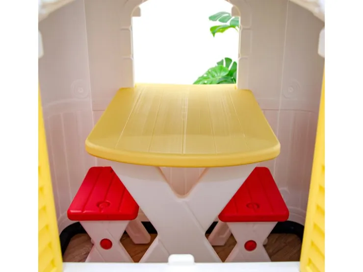 LittleTom Garten-Kinderspielhaus mit Tisch und zwei Stühlen* Stühle