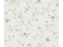 AS-Creation Livingwalls Tapete Blumenmuster Creme-Beige Grün Rosa und Orange 53 cm x 10,05 m AS-937701