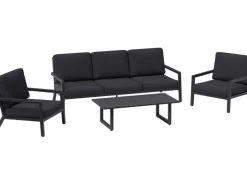 Lounge-Gruppe Springtown 4-teilig Aluminium Schwarz-Dunkelgrau* Sessel