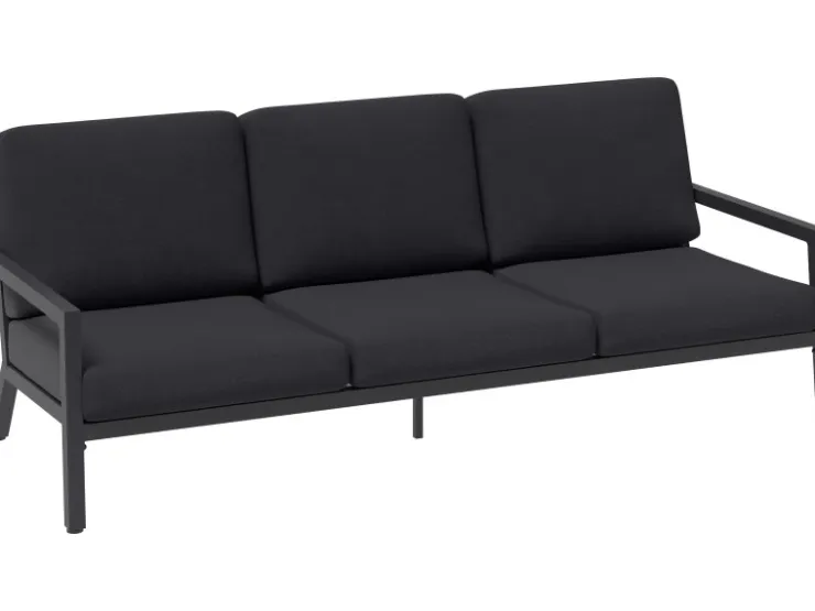 Lounge-Gruppe Springtown 4-teilig Aluminium Schwarz-Dunkelgrau* Sessel
