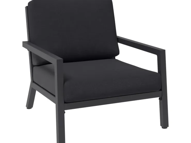 Lounge-Gruppe Springtown 4-teilig Aluminium Schwarz-Dunkelgrau* Sessel