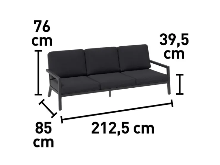 Lounge-Gruppe Springtown 4-teilig Aluminium Schwarz-Dunkelgrau* Sessel