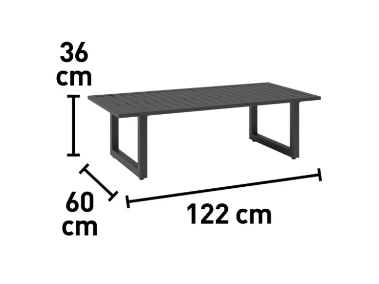 Lounge-Gruppe Springtown 4-teilig Aluminium Schwarz-Dunkelgrau* Sessel