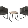 Lounge-Set Fullerton 3-teilig Wicker Stahl Anthrazit-Grau* Kissen|Sessel