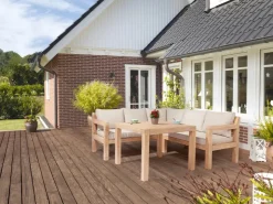 Lounge-Set mit Esstisch Morenci 4-teilig aus Akazienholz FSC®