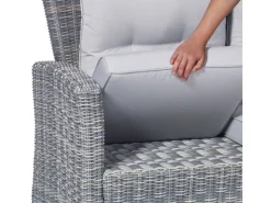 Lounge-Set mit Esstisch Vermont 6-teilig aus Polyrattan* Hocker