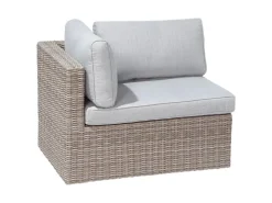 Lounge-Set Olea 5-teilig aus Polyrattan Sand* Kissen|Hocker