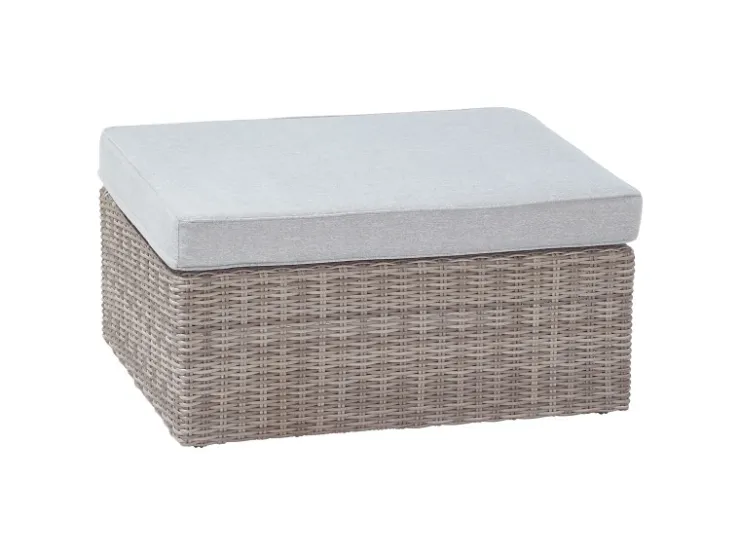 Lounge-Set Olea 5-teilig aus Polyrattan Sand* Kissen|Hocker