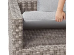 Lounge-Set Olea 5-teilig aus Polyrattan Sand* Kissen|Hocker