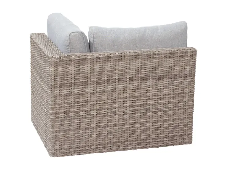 Lounge-Set Olea 5-teilig aus Polyrattan Sand* Kissen|Hocker