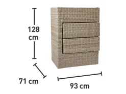Lounge-Set Olea 5-teilig aus Polyrattan Sand* Kissen|Hocker