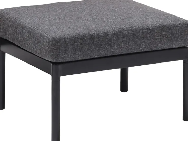 Lounge-Set Skipton 2-teilig mit Hocker Teakholz -Anthrazit* Hocker