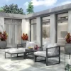 Lounge-Set Willa 4-teilig aus Aluminium Anthrazit