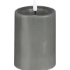 Luca Lighting Kerze Grau 10 cm x 7,5 cm LED mit Timer Warm Weiß