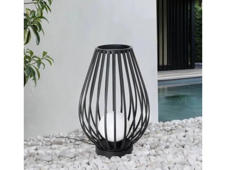 Lucande Laterne Marrin 10025952 Spritzwassergeschützt Modern in Schwarz aus Metall 1-flammig E27* Laternen