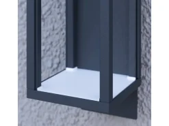 Lucande LED Wandleuchte Außen Laterne Ferdinand 9619150 mit Bewegungsmelder Spritzwassergeschützt Modern in Alu aus Aluminium 1-flammig