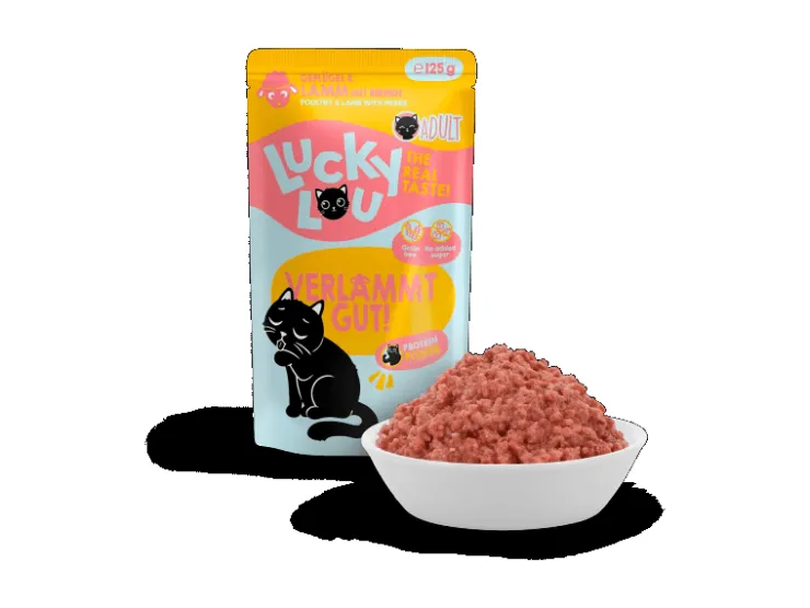 Lucky Lou Katzen-Nassfutter Lifestage Adult Geflügel & Lamm 125 g* Katzenbedarf