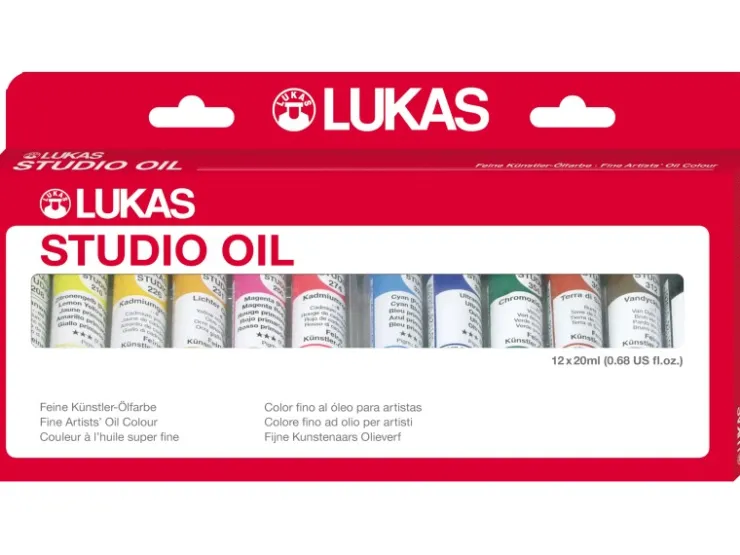 Lukas Studio Oil Ölfarben-Set 12 x 20 ml Farbtuben im Karton-Etui* Künstlerfarben