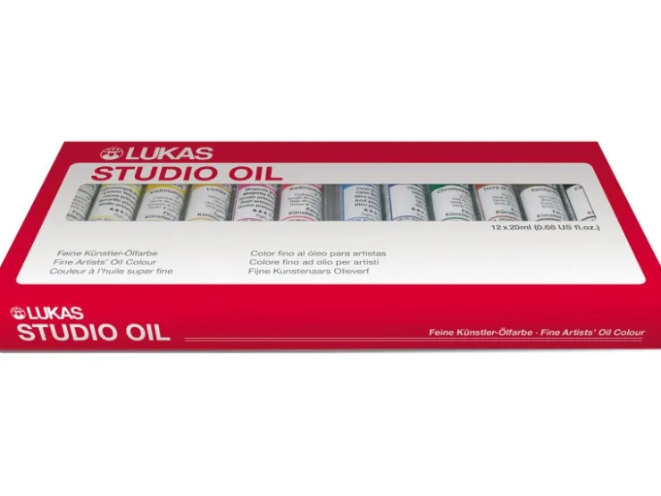 Lukas Studio Oil Ölfarben-Set 12 x 20 ml Farbtuben im Karton-Etui* Künstlerfarben