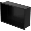 LuxeBath Wandnische aus Edelstahl 20x30x10 cm Schwarz Duschnische mit Rahmen