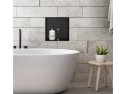 LuxeBath Wandnische aus Edelstahl 30x30x10 cm Schwarz Duschnische Einbauregal* Regale Schwarz