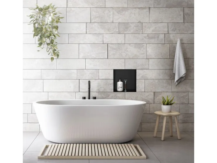 LuxeBath Wandnische aus Edelstahl 30x30x10 cm Schwarz Duschnische Einbauregal* Regale Schwarz