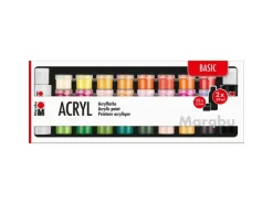 Marabu Acrylfarben Basic 34-teilig 32 x 35 ml & 2 x 59 ml* Künstlerfarben