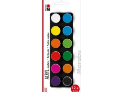 Marabu Acrylfarben-Set Basic 12 x 35 ml* Schablonieren
