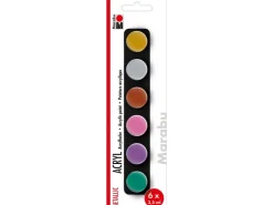 Marabu Acrylfarben-Set Metallic 6 x 35 ml* Schablonieren