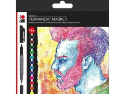 Marabu Permanent Marker Graphix Significant 12-fach Sortiert* Künstlerzubehör