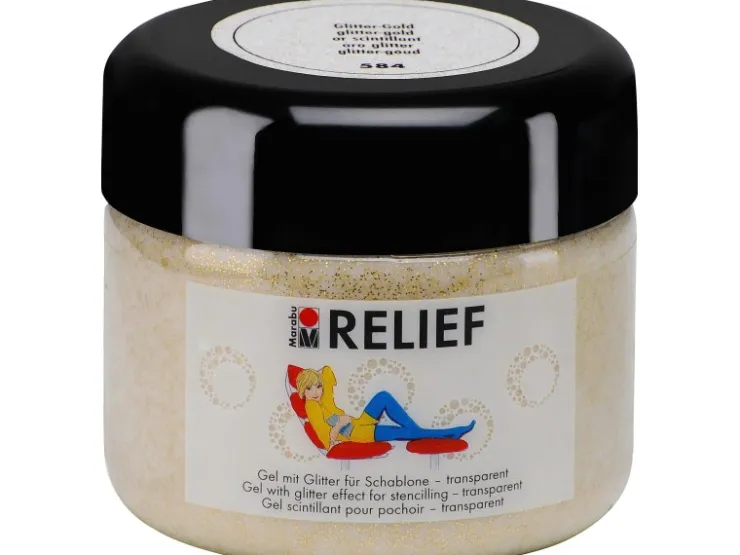 Marabu Relief Gel mit Glitter transparent 225 ml Glitter-