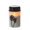MARELIDA LED Grablicht Grabkerze Pusteblume Friedhof Trauer Gedenklicht 12cm Timer Weiß* Kerzen