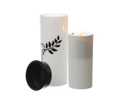 MARELIDA LED Grablichter Grabkerzen Taube Friedhof Trauerlicht Gedenklicht 21cm 2er Set