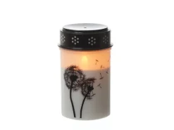 MARELIDA LED Grablichter Grabkerzen Pusteblume Friedhof Trauer Gedenklicht 12cm 2er Set* Kerzen