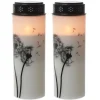 MARELIDA LED Grablichter Grabkerzen Pusteblume Friedhof Trauer Gedenklicht 21cm 2er Set* Kerzen
