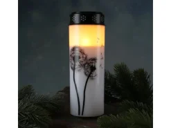 MARELIDA LED Grablichter Grabkerzen Pusteblume Friedhof Trauer Gedenklicht 21cm 2er Set* Kerzen