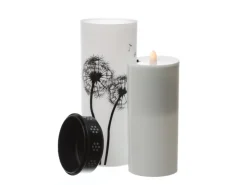 MARELIDA LED Grablichter Grabkerzen Pusteblume Friedhof Trauer Gedenklicht 21cm 2er Set* Kerzen