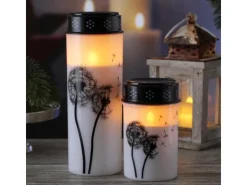 MARELIDA LED Grablichter Grabkerzen Pusteblume Friedhof Trauer Gedenklicht Timer 2er Set* Kerzen