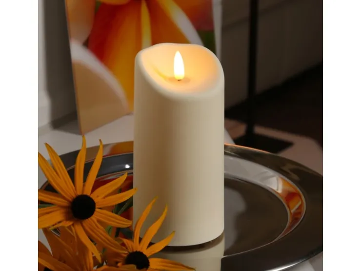 MARELIDA LED Kerze Für Außen Garten Balkon Flackernd Timer H 17,5cm D 7,5cm Creme* Kerzen