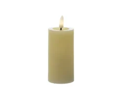 MARELIDA LED Kerze LINA Rustik Optik Echtwachs Flackernde 3D Flamme Timer H 12,5cm Creme* Laternen