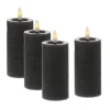 MARELIDA LED Kerzenset LINA Rustik Optik Für Adventskranz H 12,5cm Timer Grau 4er Set* Kerzen