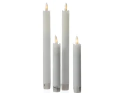 MARELIDA LED Stabkerzen Tafelkerzen Spitzkerzen Echtwachs Rustik Optik H 15cm Weiß 2St